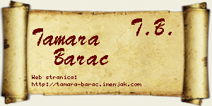 Tamara Barać vizit kartica